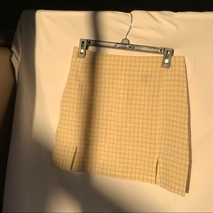 shein sunflower yellow skirt gingham pattern medium